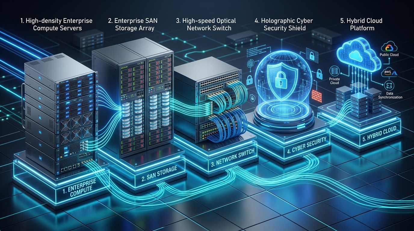 Connected Data Center Architecture - Servers, Storage, Networking, Security, Cloud